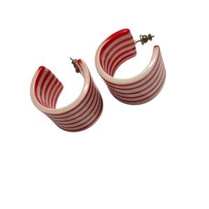 Vintage Candy Cane Striped Earrings